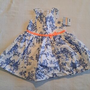 Carter's girls 12 months dress blue & white new